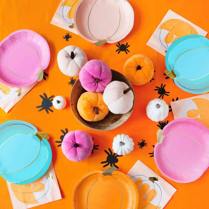 Décoration Citrouille d’Halloween en velour – Talking Tables – Image 4