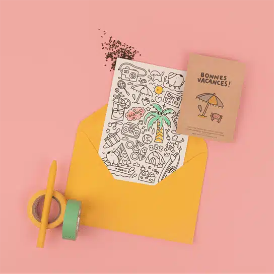 Carte à colorier et à semer Bonnes vacances – La Fabrique à Sachets – Image 2