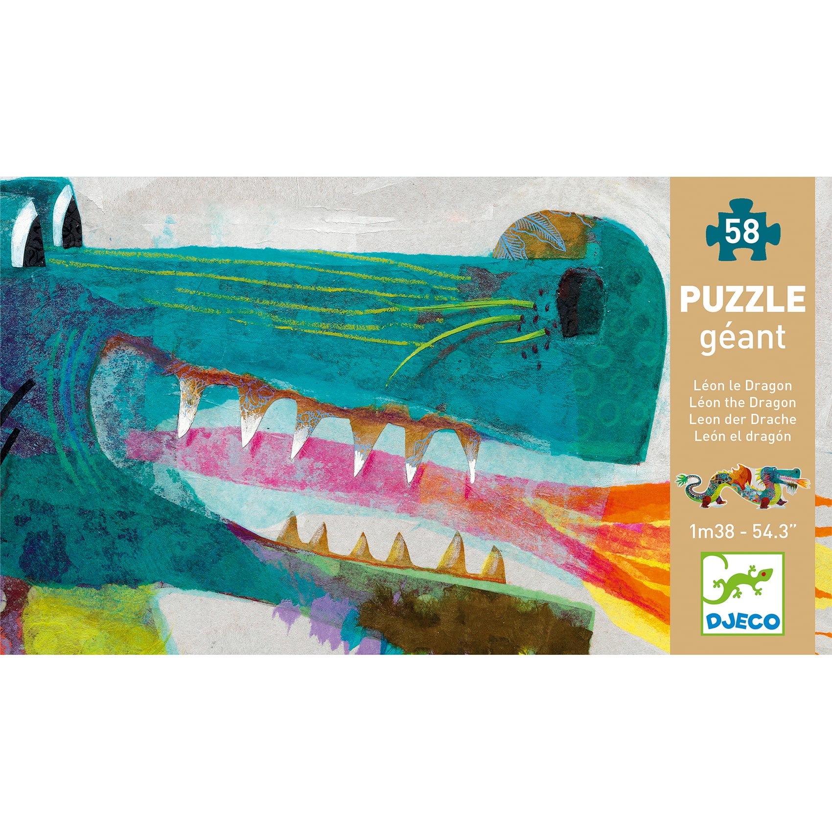 Léon le dragon Puzzle géant 58 pièces – Djeco – Image 5