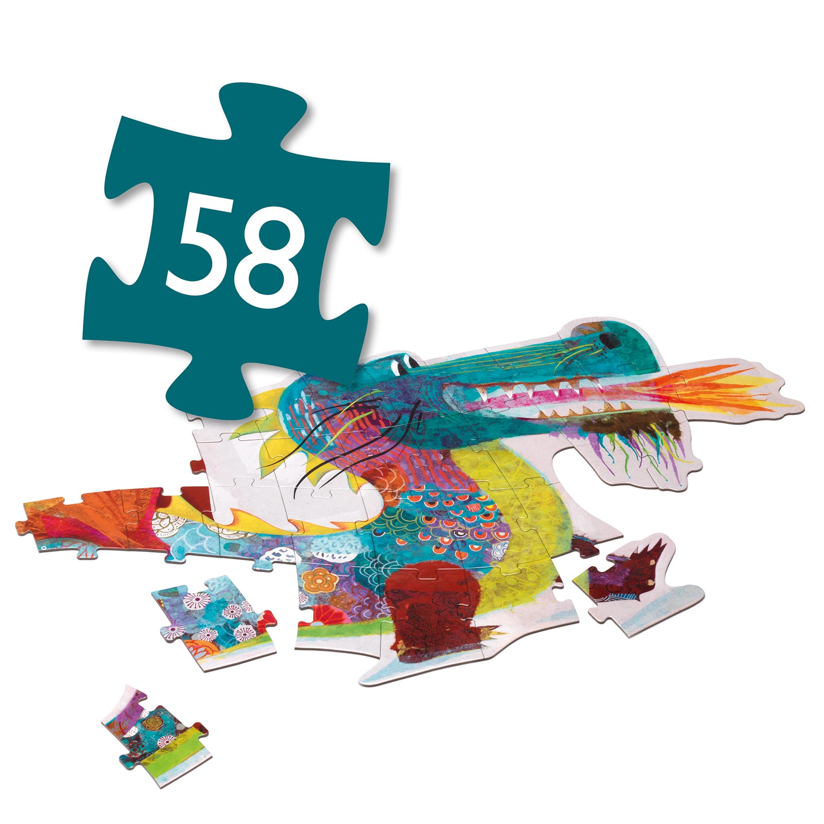 Léon le dragon Puzzle géant 58 pièces – Djeco – Image 4