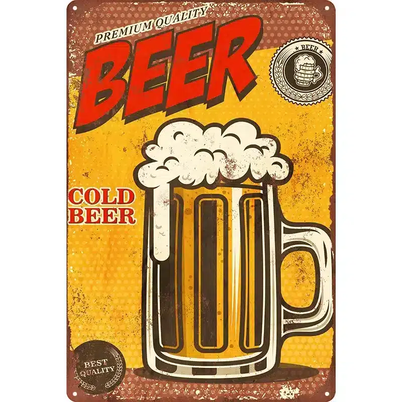 Panneau métallique vintage série Cold Beer – – Image 9