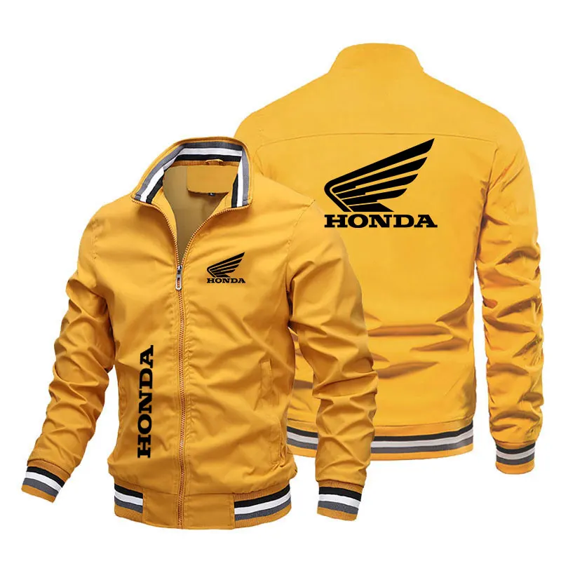veste moto homme été style Honda – fan art non officiel, blouson léger zippé coupe-vent, look racing pour motard, idéal pour printemps ou mi-saison – Image 4