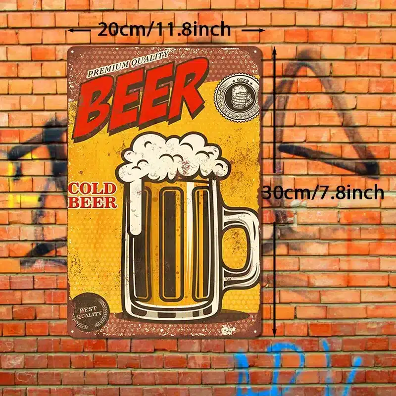 Panneau métallique vintage série Cold Beer – – Image 2