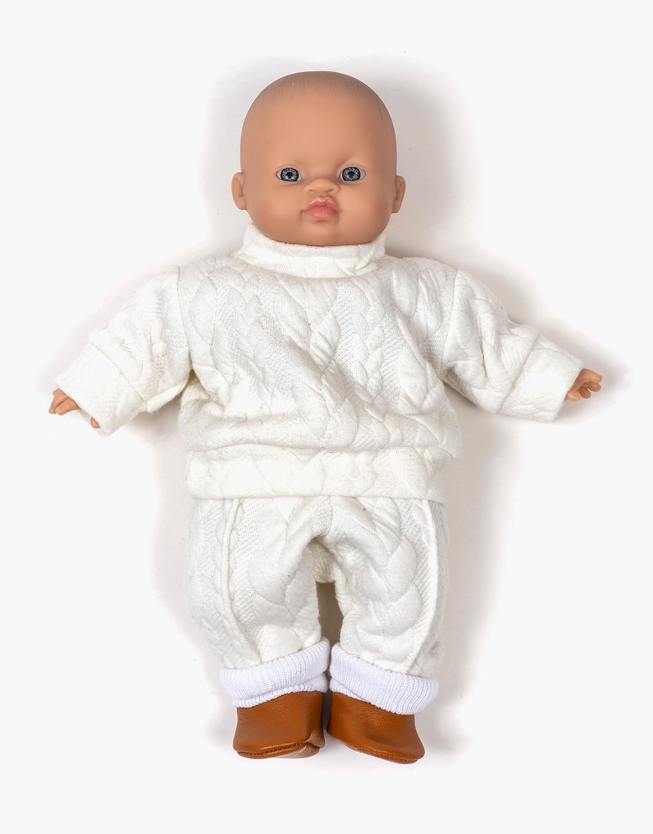 Ensemble Jérôme en jacquard écru pour poupées Babies – Minikane – Image 2