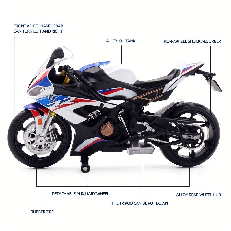 Moto Miniature BMW S1000RR – Modèle Réduit Échelle 1/12 – Décoration Collection Motard – Image 4