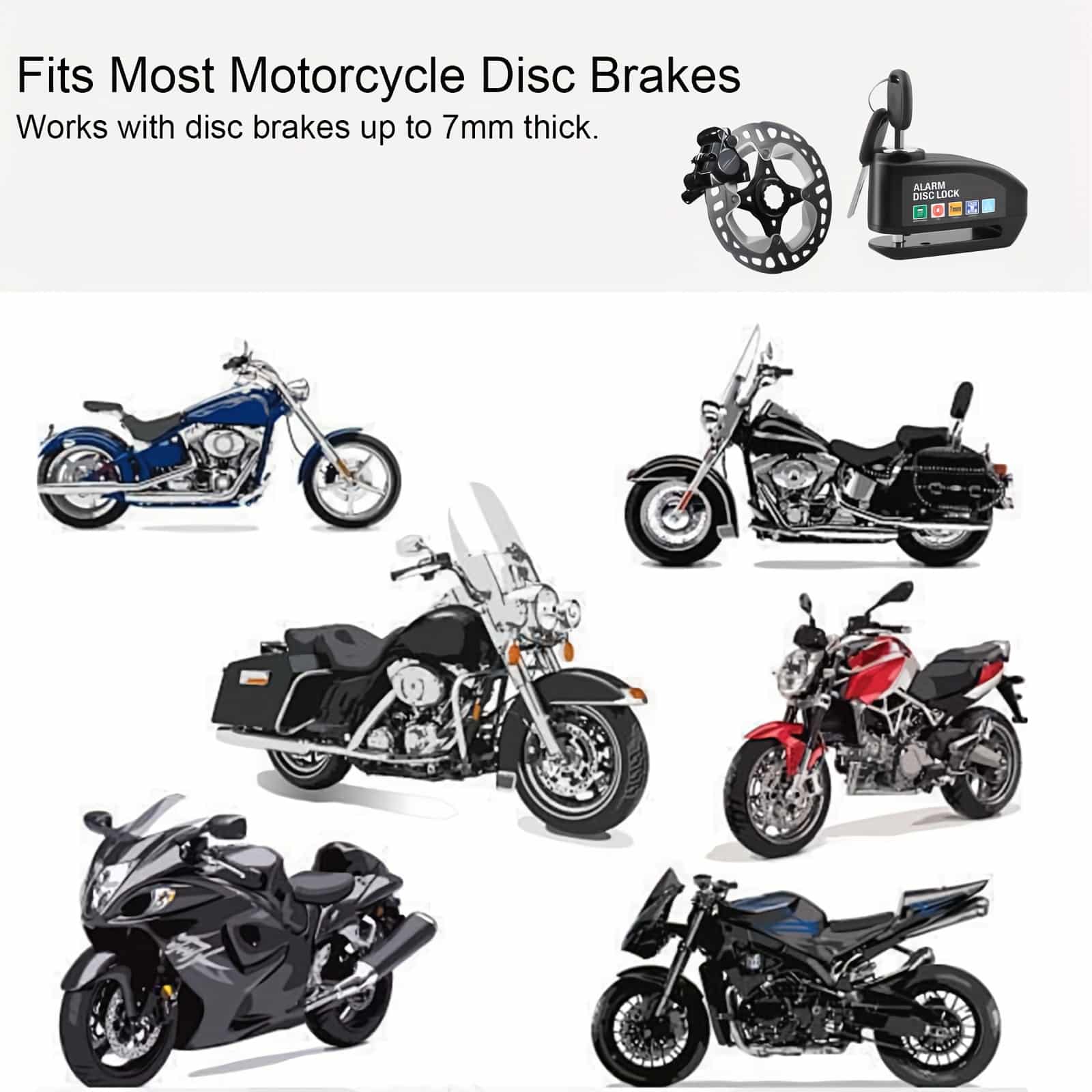 Antivol Moto à Disque avec Alarme 110 dB – Verrou Acier avec Câble Rappel, Détection Vibrations et Mouvement – Sécurité Renforcée Portable – Image 4