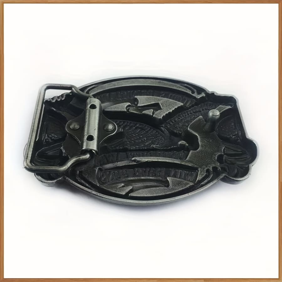 Boucle de ceinture aigle western – Motif aigle argenté sur fond bronze, style cowboy rétro, métal gravé pour ceinture standard – Image 6