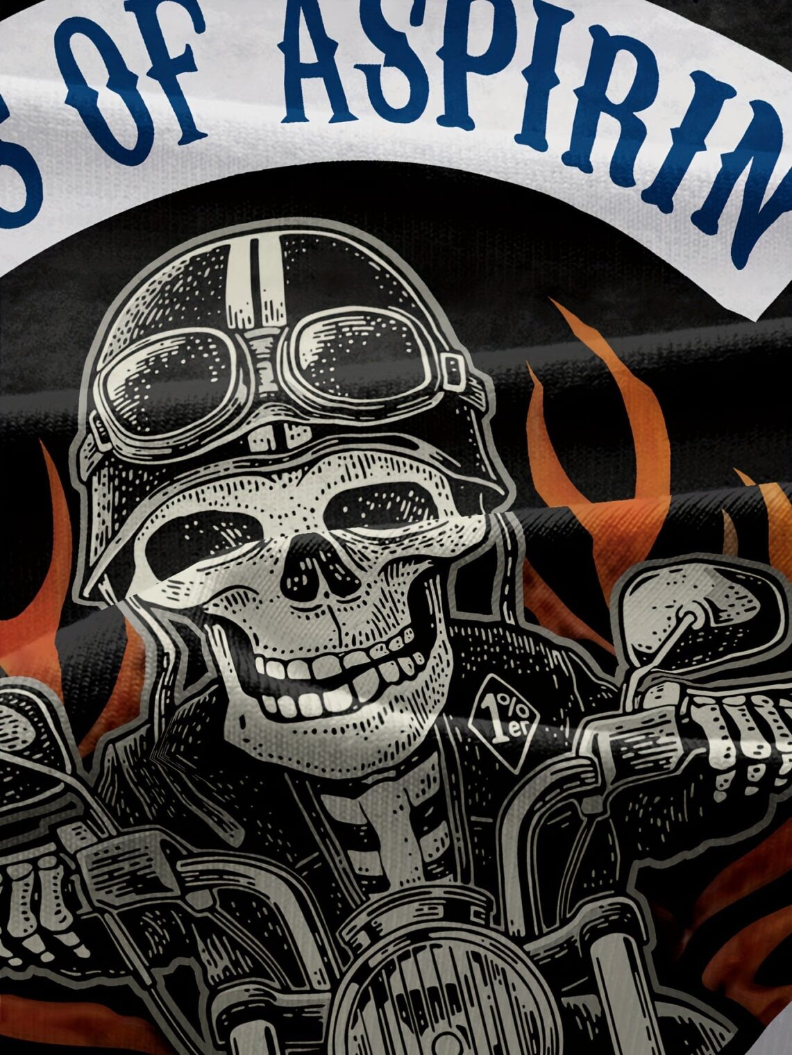 T-Shirt Graphique Homme Sons of Asparin -Coupe décontractée, col rond, visuel grand format osseux, idéal pour un look motard fun et décalé – Image 5