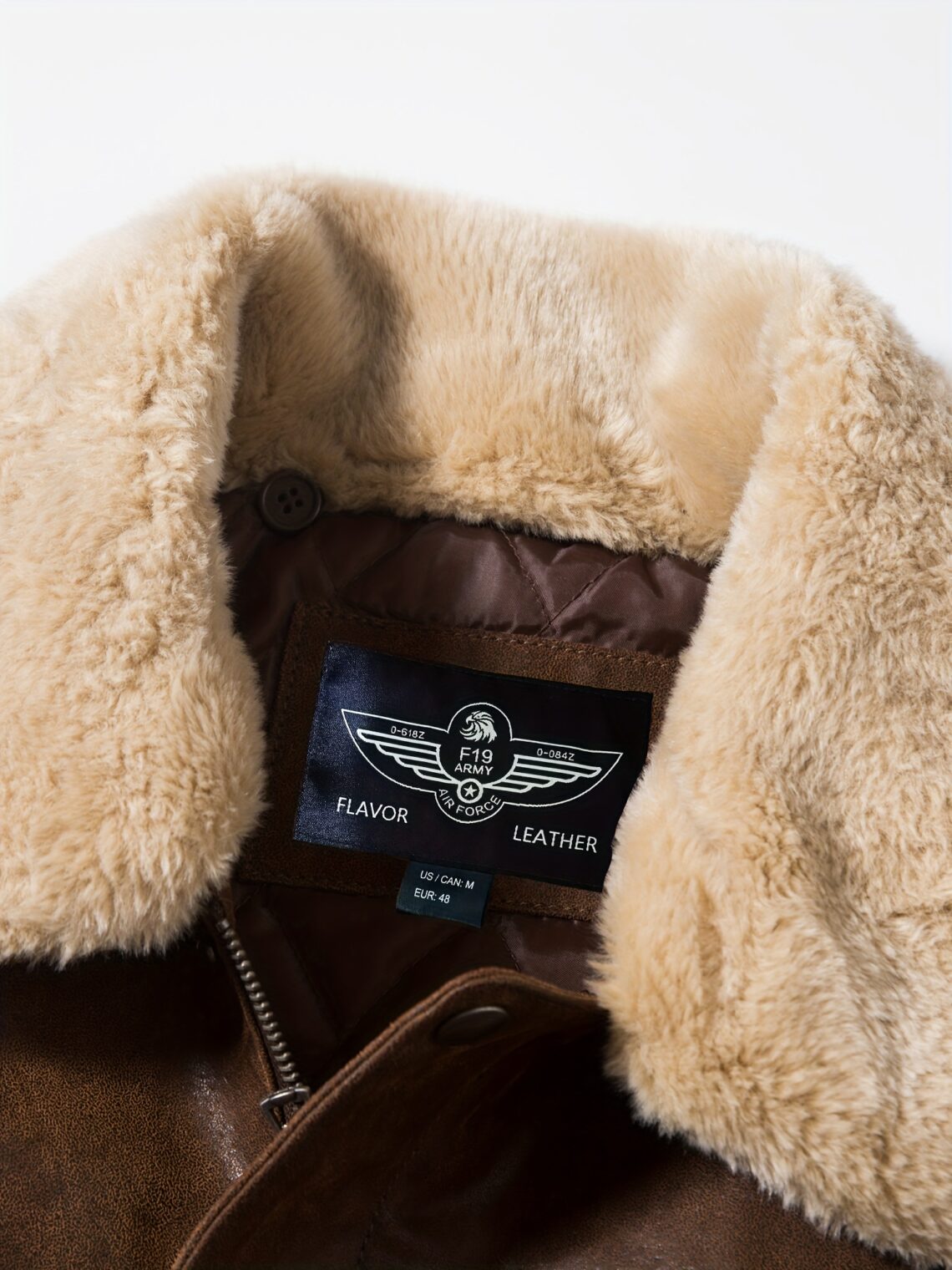 Veste bomber homme cuir véritable col fausse fourrure amovible – blouson aviateur hiver style vintage marron – Image 9