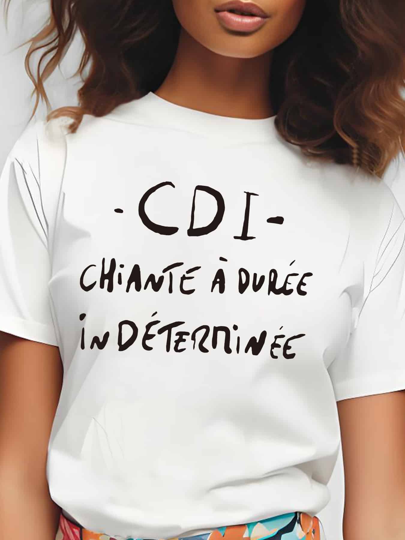T-shirt femme humour « CDI Chiante à Durée Indéterminée » – Image 2